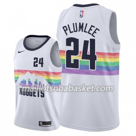 Maillot Homme Denver Nuggets Mason Plumlee 24 2018-19 Nike City Edition Blanc Swingman